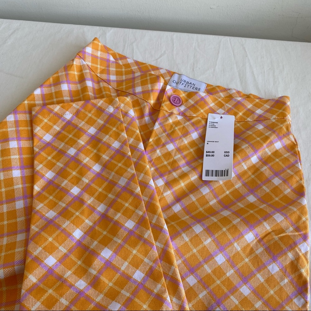 UO Urban Outfitters Ingrid Plaid Straight Leg Y2K Pants Leggings NWT - Picture 8 of 12
